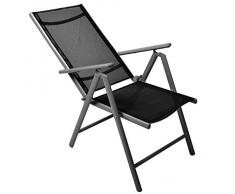 Nexos Klappstühle Klappstuhl Aluminium Gartenstuhl Alu Campingstuhl verstellbar, Metall, schwarz