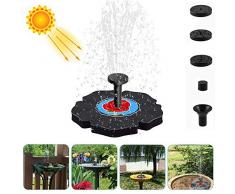 HUIIUH Solarbetriebene Springbrunnenpumpe, Solarbrunnen mit 8 Düsen, Freistehende Schwimmende Solarbetriebene Springbrunnenpumpe für Vogelbad, Garten, Teich, Pool, Außenbereich