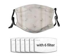 AIMILUX Gesichtsbedeckung,Garten japanische Steinlaterne und roter Ahornbaum in einem herbstlichen Gartenbambusbäumen,Wiederverwendbar Winddicht Staubschutz Mund Bandanas Outdoor Mit 6 Filtern