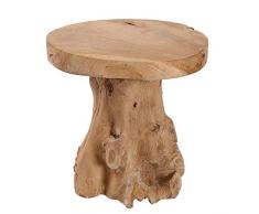 Invicta Interior Baumstamm Hocker Root Teak Hocker massives Wurzelholz Sitzhocker Beistelltisch Natur Tisch Holztisch Holzhocker Fußbank
