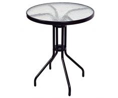 Nexos Bistrotisch mit Glasplatte und Schirmloch Gartentisch Balkontisch Terrassentisch