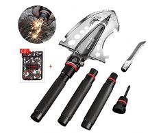 Klappspaten Multifunktional Schaufel rostfreier Stahl Survival Spaten Militärschaufel Abnehmbar Shovel Multifunktionswerkzeug für Garten Camping Wandern Angeln Rucksackreisen