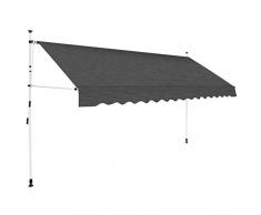 vidaXL Markise Einziehbar 350cm Balkonmarkise Klemmmarkise Sonnenschutz Garten