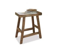 Loberon Hocker Nael, Wiederaufbereitetes Teakholz, H/B/T ca. 52/47 / 28 cm, braun