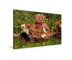 Premium Textil-Leinwand 90 x 60 cm Quer-Format Garten-Bär | Wandbild, HD-Bild auf Keilrahmen, Fertigbild auf hochwertigem Vlies, Leinwanddruck von Meike Bölts