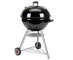 Landmann Holzkohle-Kugelgrill Kepler Select | Hochwertiges Einstiegsmodell Kugelgrill-Serie | Emaillierter Deckel und Feuerschale | Verchromter Grillrost, optimale Hitzeregulierung [56 cm, schwarz]