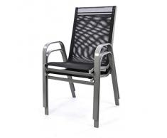 Nexos Gartenstuhl 2er Set Stapelstuhl Stapelsessel Hochlehner anthrazit grau Terrasse