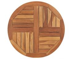 vidaXL Teak Massiv Tischplatte Massivholzplatte Holzplatte Ersatztischplatte Holz Platte für Esstisch Esszimmertisch Rund 2,5cm 70cm