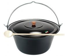 Grillplanet 9075 ungarischer Gulaschkessel 22 Liter mit Deckel emailliert, Gulaschtopf Set