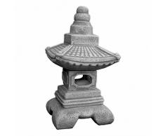 gartendekoparadies.de Schwere Massive Oki Gata japanische Steinlaterne aus Steinguss frostfest (Grau)