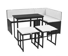 vidaXL Gartenmöbel 5-TLG. Poly Rattan Schwarz Sofa Sitzgruppe Gartenset Lounge