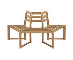 vidaXL Massivholz Baumbank Gartenbank Holzbank Halb-Hexagonal 160 cm Akazienholz