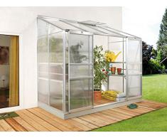 VITAVIA Anlehngewächshaus Ida 3300, BxT: 254x128 cm, aluminiumfarben silberfarben