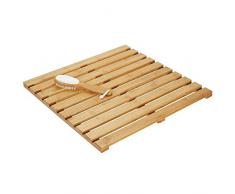 mDesign Bambusmatte – rechteckiger Badvorleger aus umweltfreundlichem Bambus – Badzubehör mit Spa-Optik – bambusfarben