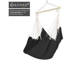 KESSER® Hängestuhl Hängesessel Hängeschaukel Textil Hängesitz Holz Querstrebe Indoor Outdoor bis 150 kg Wetterfest UV Beständig, Waschbar, Anthrazit
