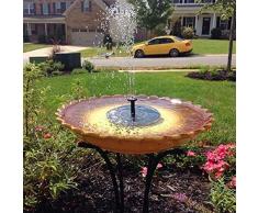 Zhyaj LED Vogelbad Brunnen 2.5W Solar-Garten-Brunnen Mit 6 Düsen Für Garten Außen Gewässer
