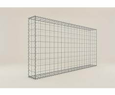 Steinkorb-Gabione eckig, Maschenweite 10 x 10 cm, Tiefe 20 cm, Spiralverschluss, galvanisch verzinkt (200 x 100 x 20 cm)