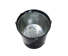 WAHHW Barbeque Eimer im Freien tragbaren Mini-Grill Fass, Kraftstoff Bowl & Grill mit Griff,Schwarz