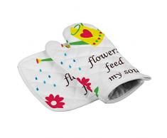Yutess Flowers Feed My Soul Poster Dosenpflanzen, hitzebeständig, isolierte Ofenhandschuhe, Topflappen, Küchen-Ofenhandschuhe zum Backen, Grillen, personalisierbar