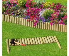 Gartenpirat Steckzaun 100 cm Zaunhöhe 20 cm aus Holz für Beeteinfassung Rasenkante