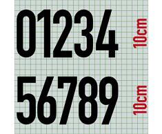 GreenIT 10cm DIN 1451 Wunsch Ziffer Zahl Nummer Hausnummer Aufkleber Tattoo Deko Folie Tür Fenster Lampe (schwarz, 5)