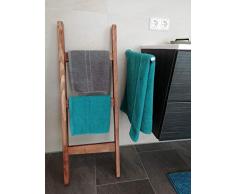 Leiter Holz, Kleiderleiter, Handtuchhalter, Kleiderständer, Dekoleiter Altes Holz Deko Holzleiter (100cm Braun)