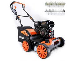 FUXTEC 3in1 Benzin Vertikutierer BV140 (4 kW, 212ccm, 40 cm Arbeitsbreite, 45 l Fangsack, empfohlen für noch gesünderen Rasen