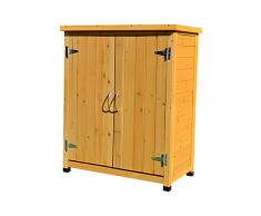 ZHOUAICHENG Hölzerner Gartenschrank Flachdach Outdoor Holzschrank Aufbewahrungsschuppen Regen und Sonnenschutz für Innenhofbalkon 75 * 40 * 90cm