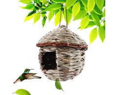 Hängendes Natürliches Grasvogelnest, Sittichnistkasten, Rastplatz Für Vögel, natürliches Gras Des Gewebten Hängenden Vogelhausnestvogelhauses Des Strohvogelhauses, Kolibri-Haus Handgefertigte Hütte