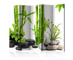 murando - Raumteiler - Foto Paravent Bambus grün 225x172 cm - beidseitig auf Vlies-Leinwand bedruckt - Blickdicht & Textile Haptik - Trennwand - Spanische Wand - Sichtschutz - Raumtrenner - Deko - Design - Zen Spa b-C-0230-z-c