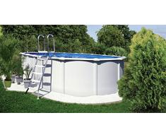 KWAD Komplettset (10 tlg.): »Ovalpool freistehend mit Edelstahlleiter« (in 3 Größen) 370 cm x 130 cm x 730 cm