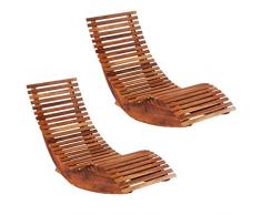 vidaXL 2X Akazienholz Sonnenliege Gartenliege Liegestuhl Holzliege Saunaliege Gartenmöbel Relaxliege Liege Schaukelstuhl Garten 149x60x86cm
