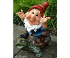 Gartenzwerg auf Schildkröte