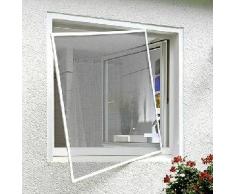 Xclou Fliegengitter Fenster mit hochwertigem Aluminium Rahmen, zuverlässiger Schutz gegen Fliegen und Mücken, Gitter ist individeull kürzbar, Moskitogitter aus hochwertigem Textilene, ca. 120 x 130 cm