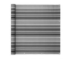 Balkonumspannungen Balkonverkleidung Sichtschutz Balkonbespannung Balkon Windschutz Balkonstoff VENTANARA® (600 x 90 cm, Grau gestreift)