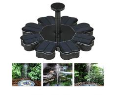 Festnight Solarbetriebene Brunnen Solar-Wasserpumpe Birdbath-Brunnen-Pumpe mit Abnehmbarer Wasserpumpe 4-Level-Wasserstrom Solarbetriebene Brunnenpumpe Dekorative schwimmende Brunnen