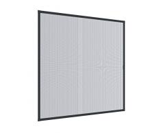 Windhager Spannrahmen Insektenschutz Spannrahmenfenster Plus, Fliegengitter, Alurahmen für Fenster, individuell kürzbar, 100 x 120 cm anthrazit, 04327