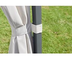 greemotion Pavillon Dallas anthrazit/beige, inklusive Seitenteile mit UV-Schutz 50+, Gartenpavillon mit verschiebbarem und PA-beschichtetem Dach 220g/m², Maße: ca. 300 x 350 x 235 cm