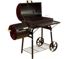El Fuego Holzkohlegrill/Smoker Dakota, Schwarz, 122x133x66 cm