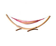 ASS 410cm XXL Hängemattengestell Mona Hängematte mit Gestell aus Holz Lärche mit bunter Tuchhängematte