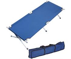 Skandika Feldbett XXL Bequeme Campingliege 210x80cm (blau)