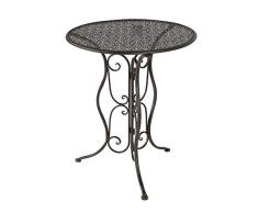 Cornbay Gartentisch Tisch Metall Rund Braun D = ca. 60 cm H = ca. 70 cm
