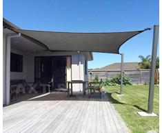 AXT SHADE Sonnensegel Rechteck 2,5x3,5m,atmungsaktiv Sonnenschutz HDPE mit UV Schutz für Terrasse, Balkon und Garten- Graphit