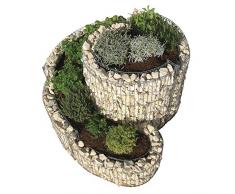 bellissa Gabionen-KräuterspiraleDie Kleine- 95605 - Steinkorb-Kräuterschnecke - Bausatz aus frostsicheren Materialien inkl. Trennfolie - 110 x 90 x 20/60 cm