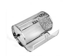 Liapianyun Edelstahl Grillkorb Ofen,Rotisserie Grill Korb Bratenkorb Bakeware BBQ Heißluft Tumbler Korb,Silber