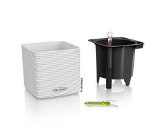LECHUZACUBE Color 14 Pflanzgefäß mit Erd-Bewässerungs-System, Weiß, 14 x 14 x 14 cm
