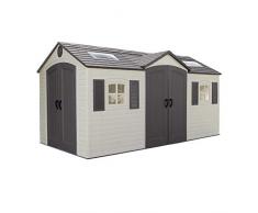 LIFETIME 60079 Aufbewahrungsschuppen für den Außenbereich, Desert Sand, 15 x 8 ft - Double Door