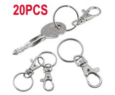 TRIXES 20 kleine abnehmbare Drehverschlüsse für Schlüsselringe - Karabinerhaken Schlüsselanhänger - Kosmetik & Schmuck