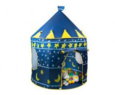 ISO TRADE Kinderzelt Spielzelt Spielhaus Blau Schloss Zelt Kinder Neu #1163
