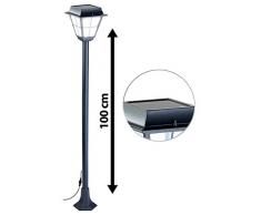 Lunartec Solar Standlaterne: Hybrid Solar-LED-Wegeleuchte SWL-30 mit optional. Netzbetrieb (LED Gartenlaterne)